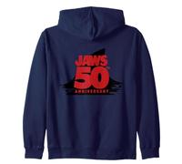 Jaws 50th Anniversary Fear in Red and Black Zip Hoodie