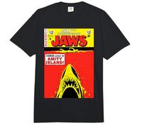 Jaws 50th Anniversary Poster Comic Book Style Front & Back Comfort Colors Adult Heavyweight T-Shirt