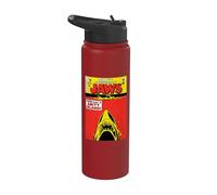 Jaws 50th Anniversary Poster Comic Book Style Front & Back Stainless Steel Insulated Water Bottle