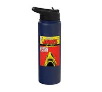 Jaws 50th Anniversary Poster Comic Book Style Front & Back Stainless Steel Insulated Water Bottle