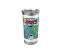 Jaws 50th Anniversary Poster Comic Chaos Style 2-Sided Stainless Steel Insulated Tumbler