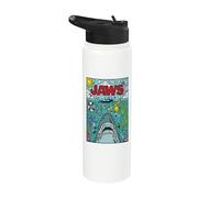 Jaws 50th Anniversary Poster Comic Chaos Style 2-Sided Stainless Steel Insulated Water Bottle