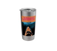 Jaws 50th Anniversary Poster Orange Contrast 2-Sided Stainless Steel Insulated Tumbler
