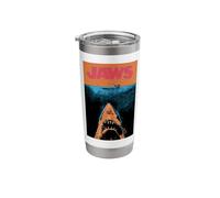 Jaws 50th Anniversary Poster Orange Contrast 2-Sided Stainless Steel Insulated Tumbler