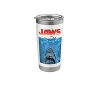 Jaws 50th Anniversary Poster Pop Art Style Front & Back Stainless Steel Insulated Tumbler