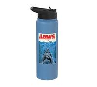 Jaws 50th Anniversary Poster Pop Art Style Front & Back Stainless Steel Insulated Water Bottle