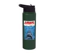 Jaws 50th Anniversary Poster Pop Art Style Front & Back Stainless Steel Insulated Water Bottle