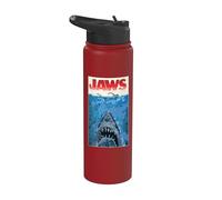 Jaws 50th Anniversary Poster Pop Art Style Front & Back Stainless Steel Insulated Water Bottle