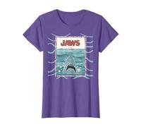 Jaws 50th Anniversary Poster Retro Waves Front & Back T-Shirt