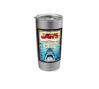 Jaws 50th Anniversary Poster Stained Glass Front & Back Stainless Steel Insulated Tumbler