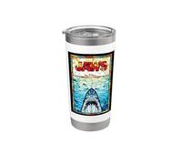 Jaws 50th Anniversary Poster Stained Glass Front & Back Stainless Steel Insulated Tumbler