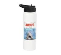 Jaws 50th Anniversary Poster Watercolor Style Dual Sided Stainless Steel Insulated Water Bottle