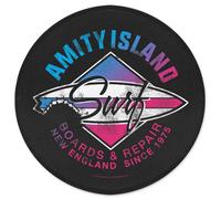 Jaws Amity Island Surf Round Bath Mat in Black | Size: 70 cm Jaws Black 70 cm