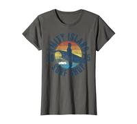 Jaws Amity Island Surf Shop 1975 Retro Logo T-Shirt, Women, Asphalt Grey, Medium