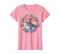 Jaws Amity Island Surf Shop 1975 Retro Logo T-Shirt, Women, Pink, Medium