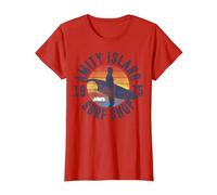 Jaws Amity Island Surf Shop 1975 Retro Logo T-Shirt, Women, Red, X-Small