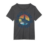 Jaws Amity Island Surf Shop 1975 Retro Logo T-Shirt, Women's Plus, Dark Heather Grey, 4X