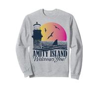 Jaws Amity Island Welcomes You Shark Fin Sunset Sweatshirt