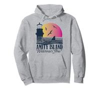 Jaws Amity Island Welcomes You Sunset Pullover Hoodie