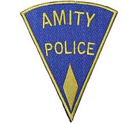 Jaws Amity Police Gold Badge Embroidered Patch 5“ Sew-on or Iron-on