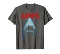 Jaws Distressed Shark Portrait Logo T-Shirt, Men, Asphalt Grey, 5X-Large