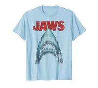 Jaws Distressed Shark Portrait Logo T-Shirt, Men, Baby Blue, 3X-Large