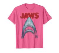 Jaws Distressed Shark Portrait Logo T-Shirt, Men, Pink Heather, 3X-Large