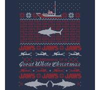 Jaws Great White Christmas Women's T-Shirt - Navy - L