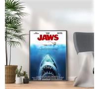 Jaws, Horror Movie Print, Scary Thriller Film Poster, A4 and A3 Size Frame Options Available,Great Home, Pub, Café, Bar Wall Art Print, House gift for horror lovers (A4 Print Only)
