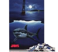 JAWS Illustration Jigsaw Puzzles Puzzle for Adults Kids. 1000 Piece Whimsical Challenge Toy Educational Games Home Decoration for Adults& Kids Age 14 Years Up 1000pcs (40x28cm)