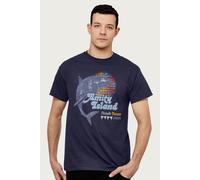 Jaws Men's Amity Island Shark Tours Logo T-Shirt in Navy | Size: Medium Jaws Navy M