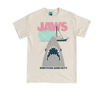 Jaws Men's Shark Cotton T-Shirt in Off-White | Size: Medium Jaws Off-White M