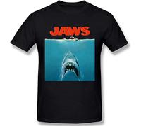 Jaws Movie Poster Summer Fashion Men's Basic Short Sleeve T-Shirt Black