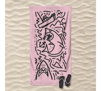 Jaws Pink Doodle Beach Towel