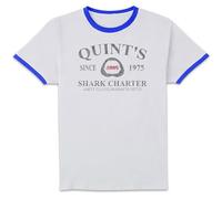 Jaws Quint's Shark Charter Unisex Ringer T-Shirt - White/Navy S