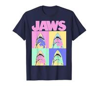 Jaws Retro Grid Box Up T-Shirt, Men, Navy Blue, 4X-Large
