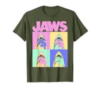 Jaws Retro Grid Box Up T-Shirt, Men, Olive Green, Large