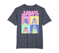 Jaws Retro Grid Box Up T-Shirt, Men's Big and Tall, Heather Blue, 4X Tall
