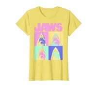 Jaws Retro Grid Box Up T-Shirt, Women, Lemon Yellow, Large