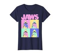 Jaws Retro Grid Box Up T-Shirt, Women, Navy Blue, Medium