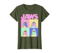 Jaws Retro Grid Box Up T-Shirt, Women, Olive Green, X-Small