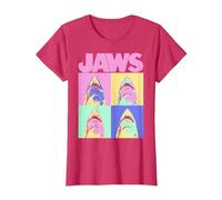Jaws Retro Grid Box Up T-Shirt, Women, Red Heather, Medium