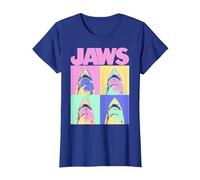 Jaws Retro Grid Box Up T-Shirt, Women, Royal Blue, X-Large