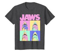 Jaws Retro Grid Box Up T-Shirt, Youth, Dark Heather Grey, 2T