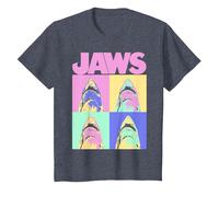 Jaws Retro Grid Box Up T-Shirt, Youth, Heather Blue, 4T