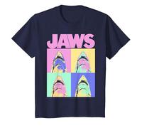 Jaws Retro Grid Box Up T-Shirt, Youth, Navy Blue, 3T