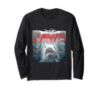 Jaws Shark Graphic Bold Text Ocean Long Sleeve T-Shirt