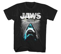 Jaws Shark Lichtenstein Movie Poster Men's T Shirt Attack Bite Teeth Swim Ocean Size L Black
