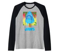 Jaws Shark Summer Pop Raglan Baseball Tee