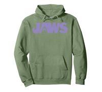 Jaws Silhouette Logo Pullover Hoodie, Adult Unisex, Sage Green, Small